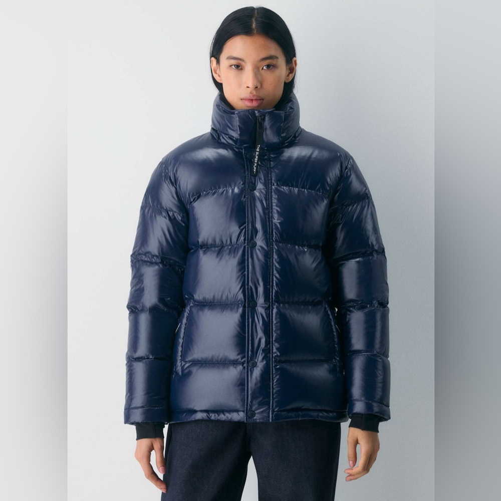 Aritzia Super Puff™ Jacket Navy Hi-Gloss Size M